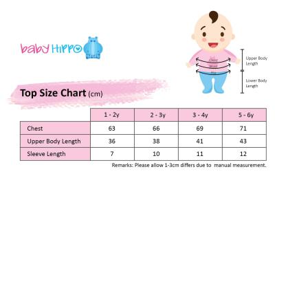 Kemeja-T Baby Hippo Lengan Panjang Tops Kasual (HTT0125-10005 - Saturdays)