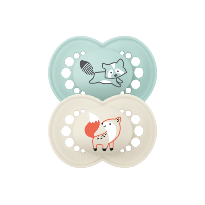 MAM Original Colors Of Nature 6M+ Twin Boy - Raccoon&Fox/Owl&Flower/Rabbit&Squirrel