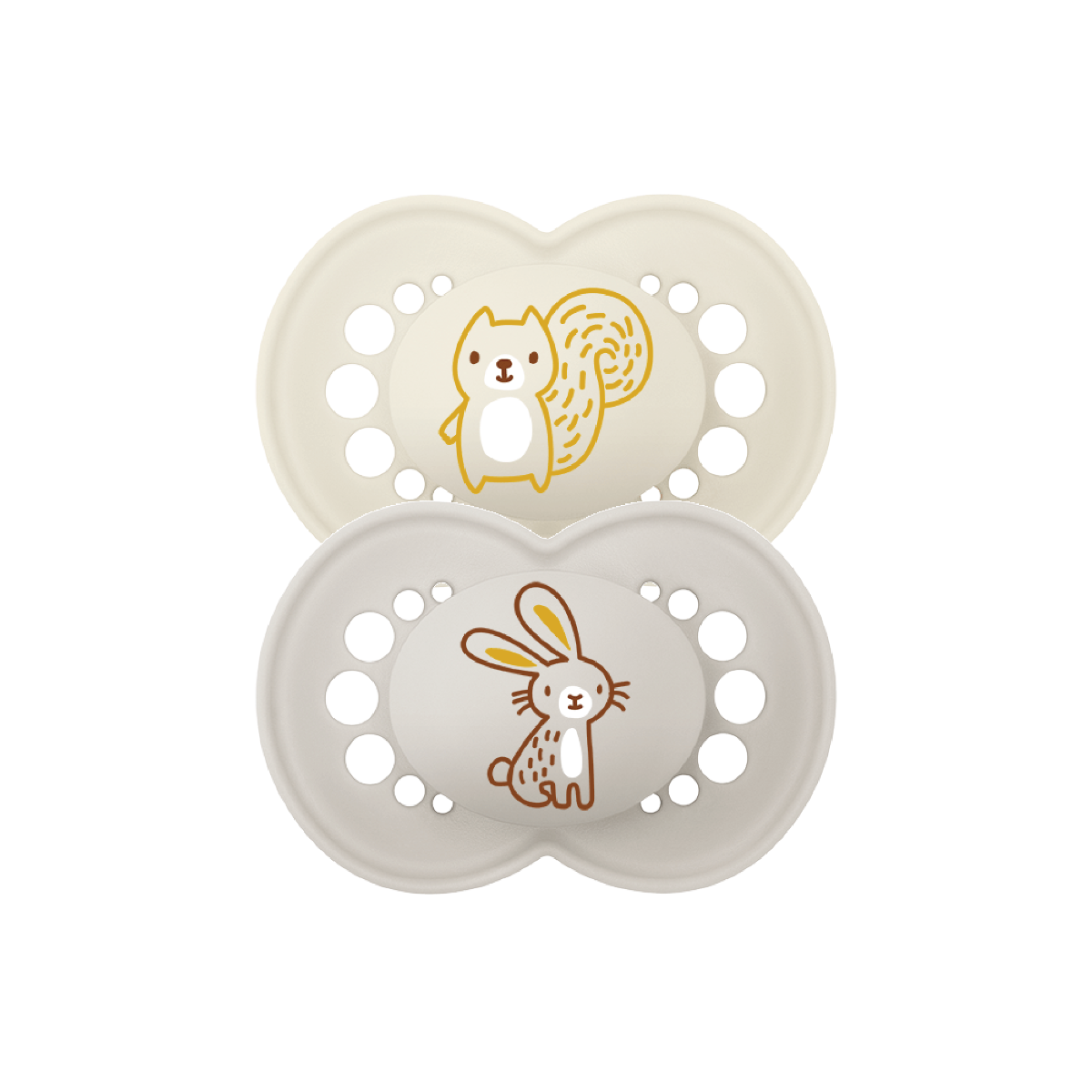 MAM Original Colors Of Nature 6M+ Twin Boy - Raccoon&Fox/Owl&Flower/Rabbit&Squirrel
