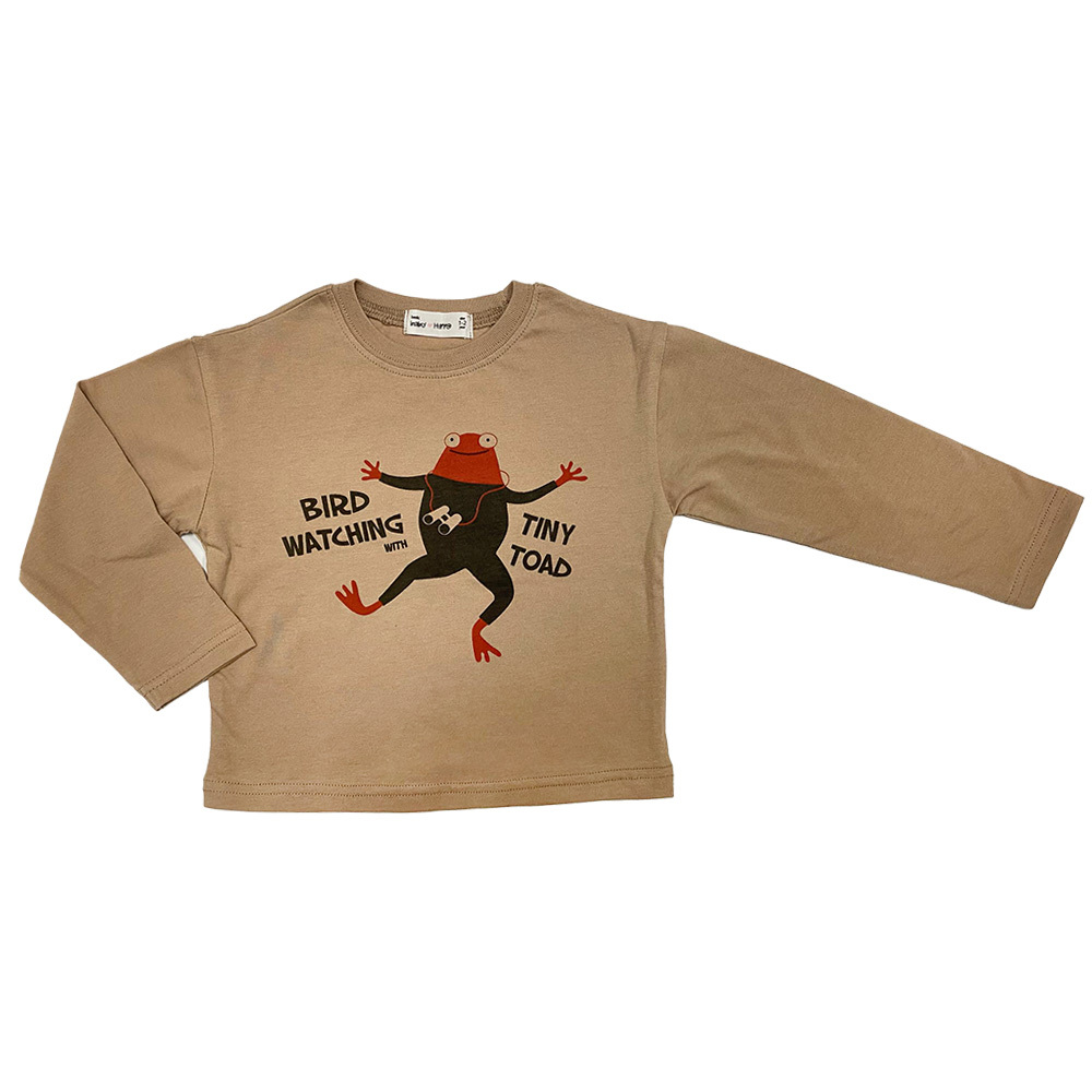 Kemeja-T Baby Hippo Lengan Panjang Tops Kasual (HTT0125-10005 - Frog )