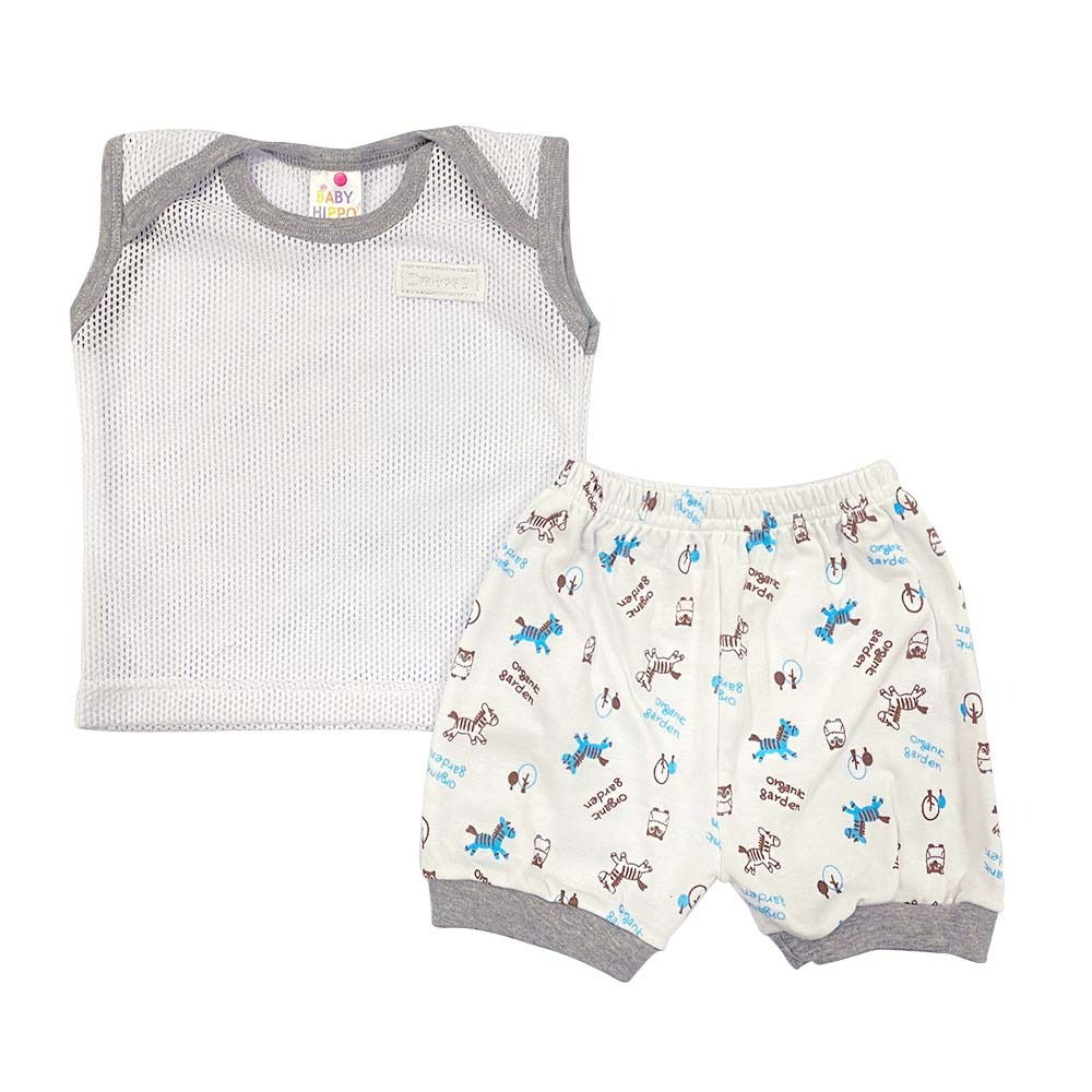 Baby Hippo Eyelet Zebra (HBS0824-23038) - White