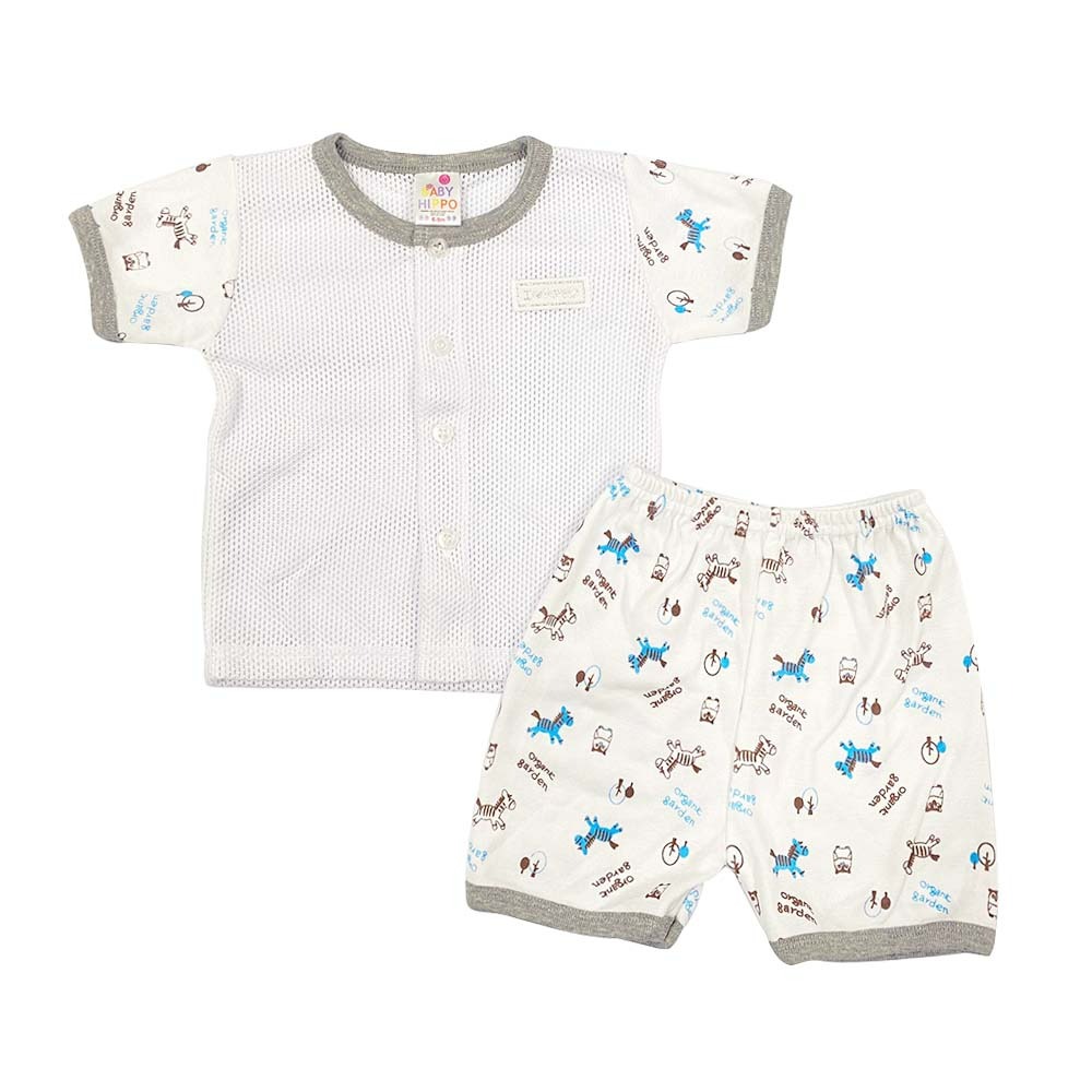 Baby Hippo Eyelet Zebra (HBS0824-23039) - White