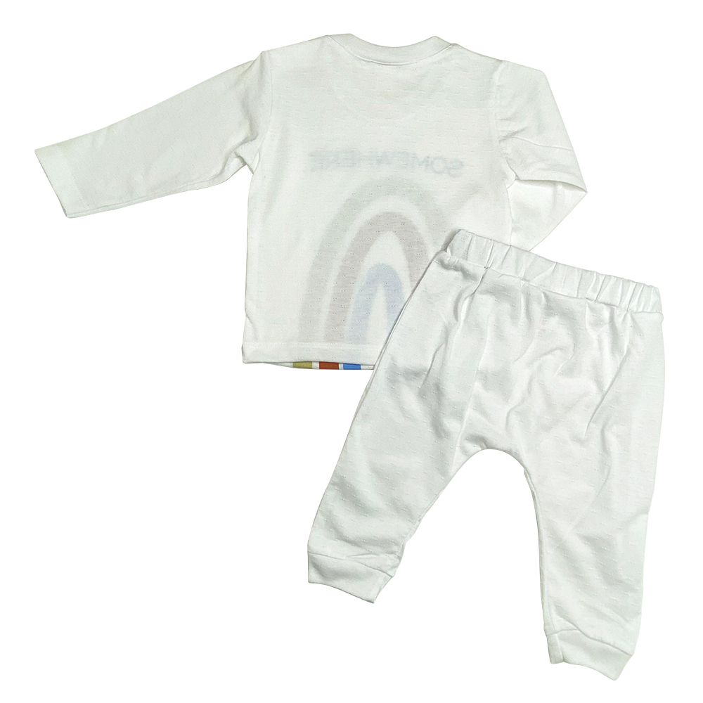 Baby Hippo Unisex Infant Suitset Long Sleeve (HFS0424-23013) - White