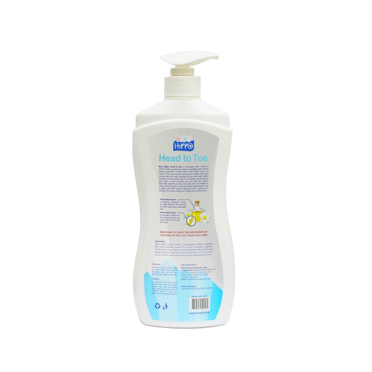 Baby Hippo Head to Toe 750ml - Avocado