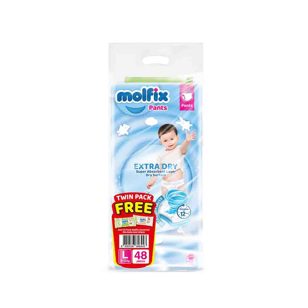 Molfix Extra Dry Pants (TWIN PACK) L48X2