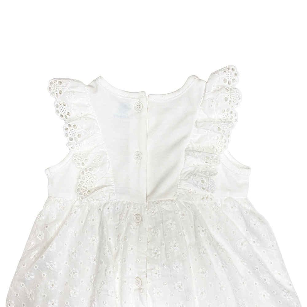 Baby Kiko Girl Romper Dress (KFR0324-69014) - White