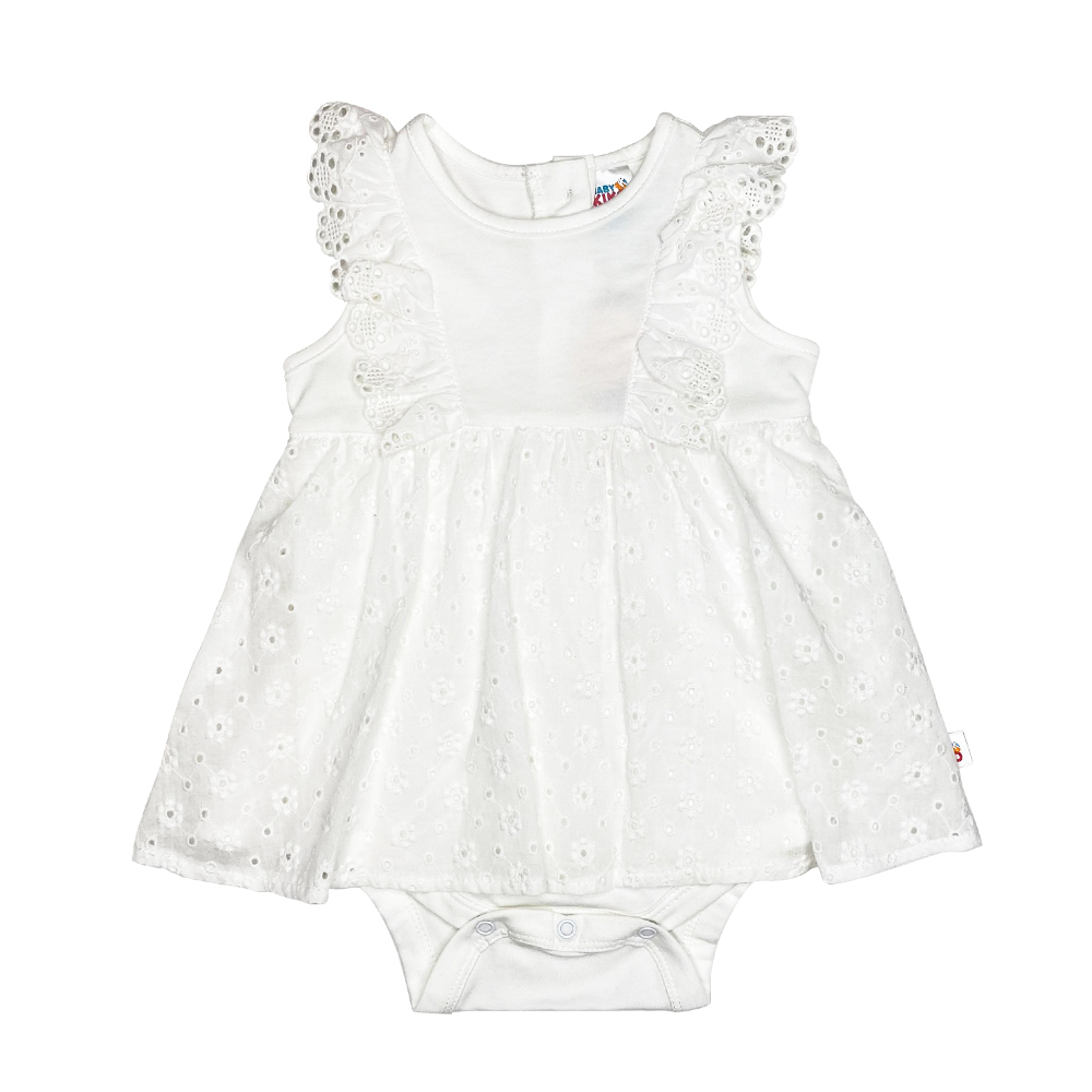 Baby Kiko Girl Romper Dress (KFR0324-69014) - White