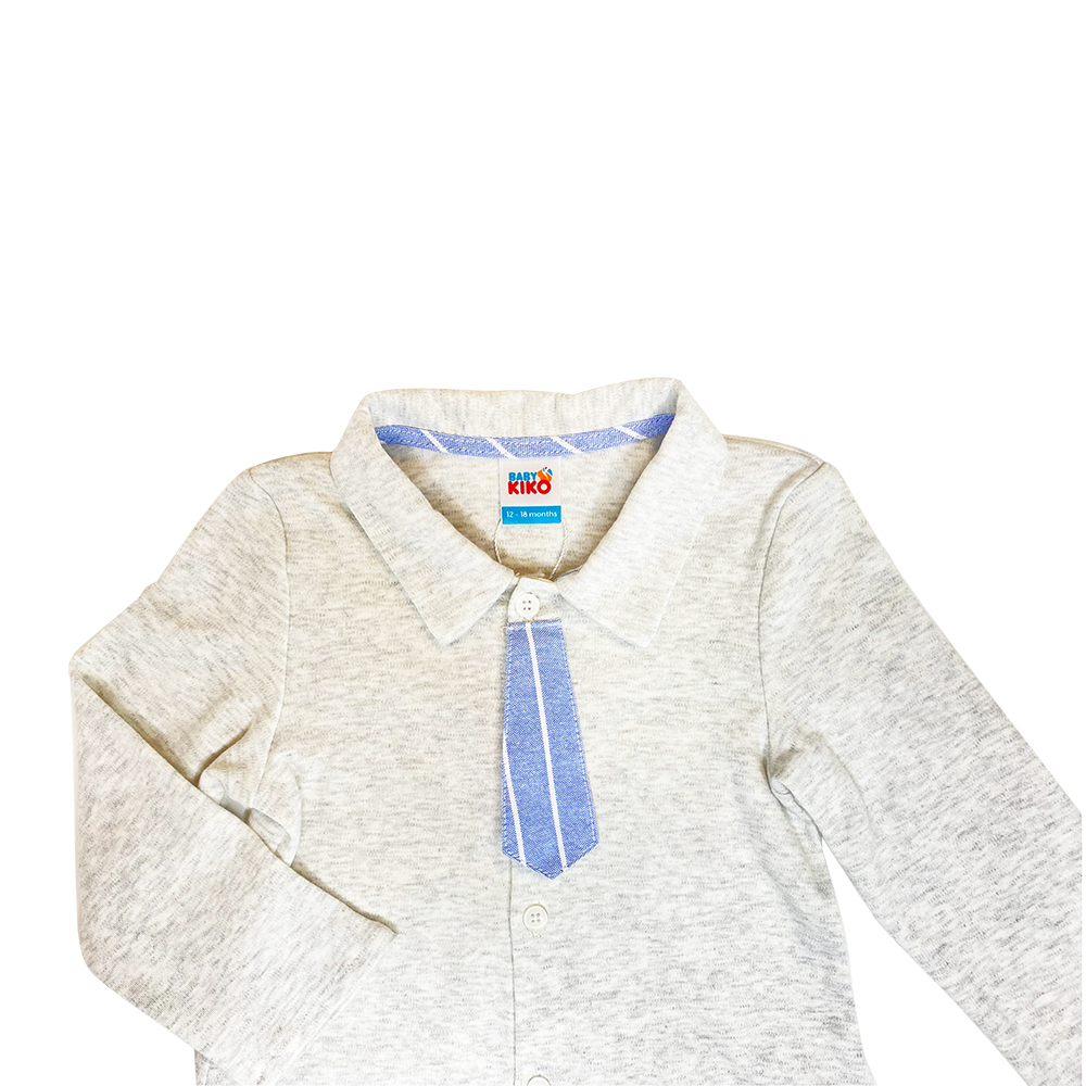Baby Kiko Boy Romper Long Sleeve  (KFR0324-69015) - Melange