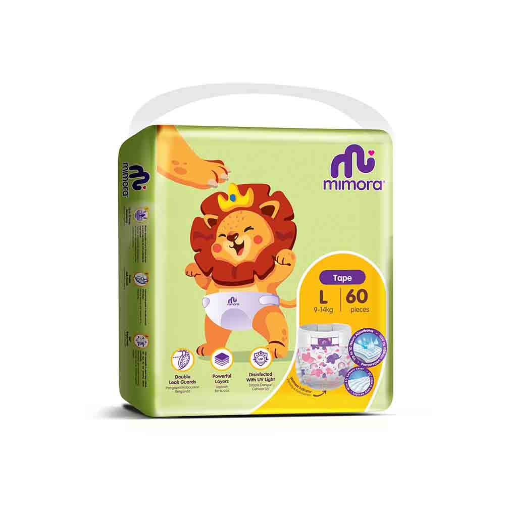 Mimora Chlorine Free Tape Diapers L60