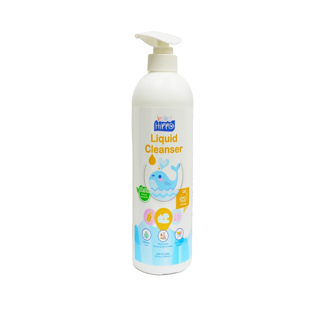 Baby Hippo Baby Liquid Cleanser 750ML - Orange