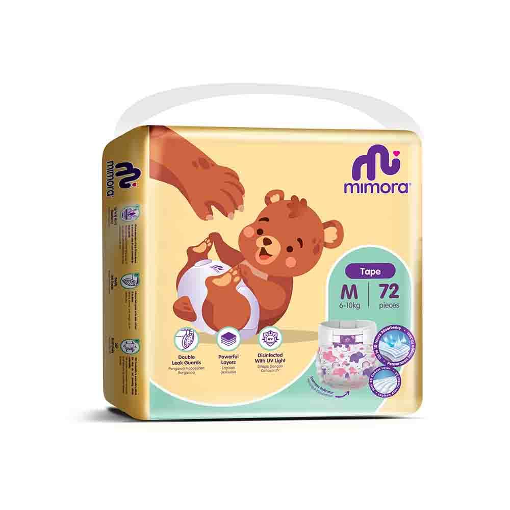 Mimora Chlorine Free Tape Diapers M72