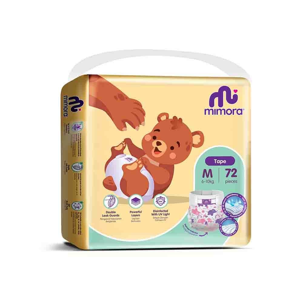 Mimora Chlorine Free Tape Diapers M72