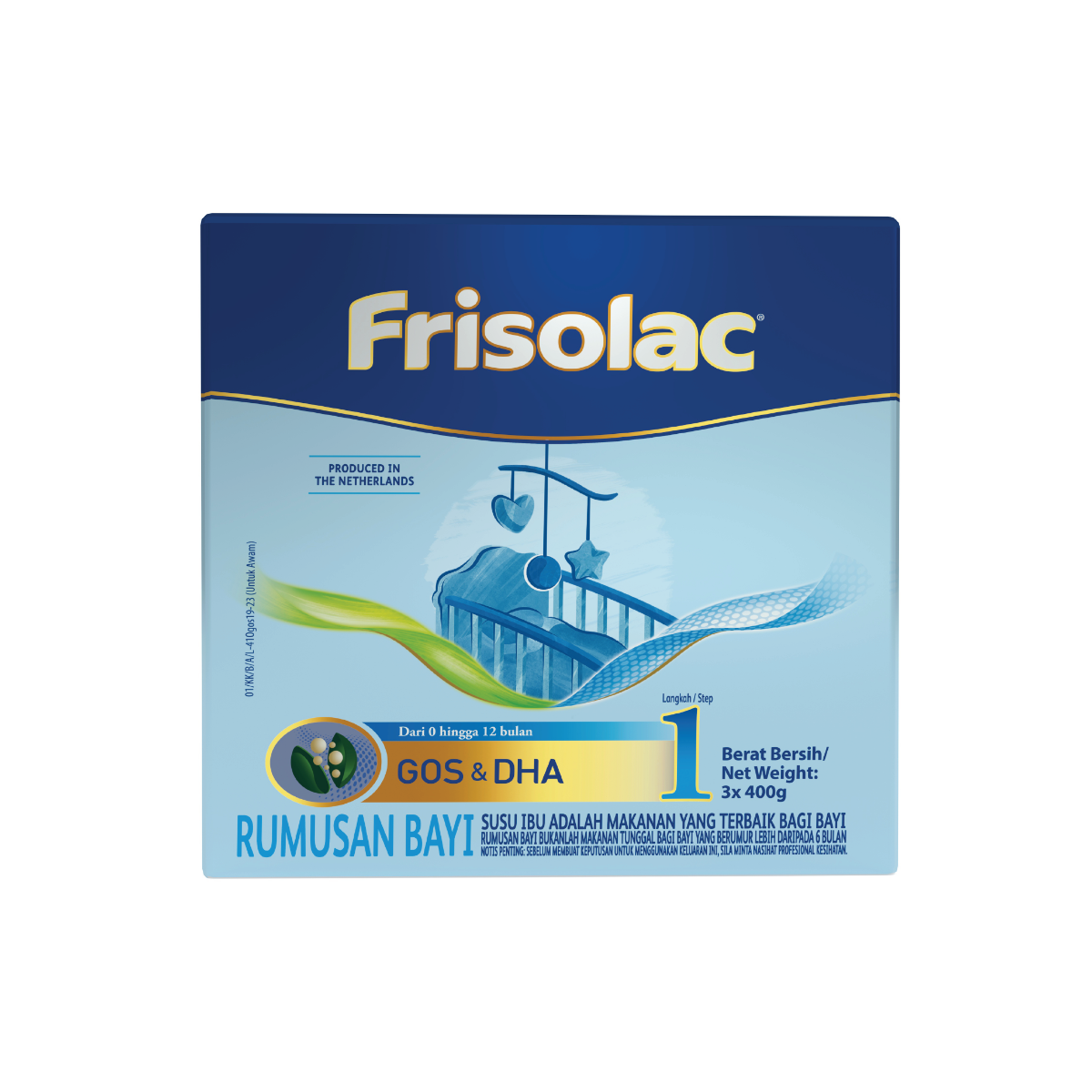 Frisolac 1 (3x400g) Powder Infant Bib Milk Formula