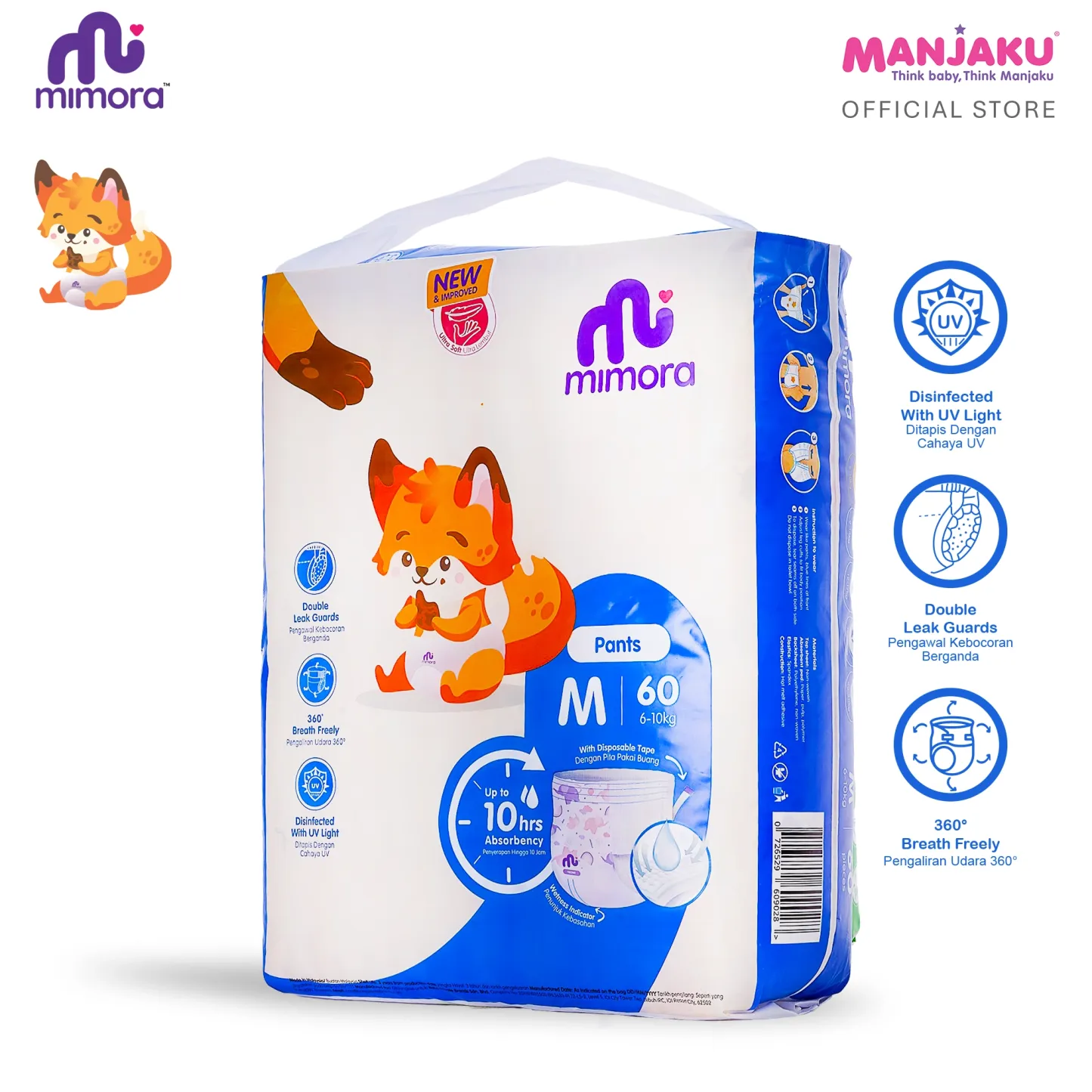 Mimora Chlorine Free Pants Diapers - M60