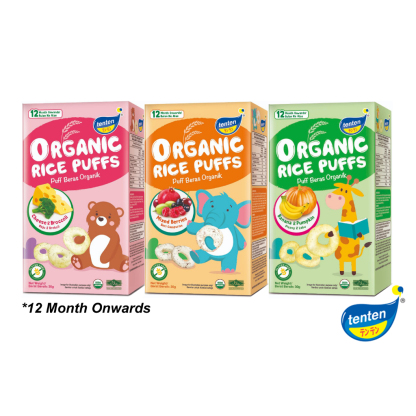 Tenten Organic Rice Puffs - Banana & Pumpkin 30G