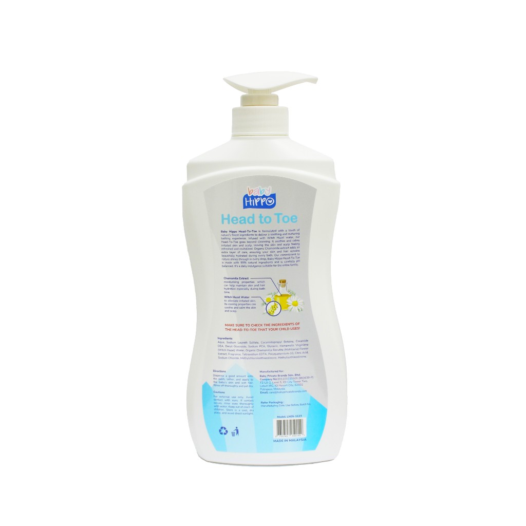Baby Hippo Head to Toe 750ml - Tutti Fruity