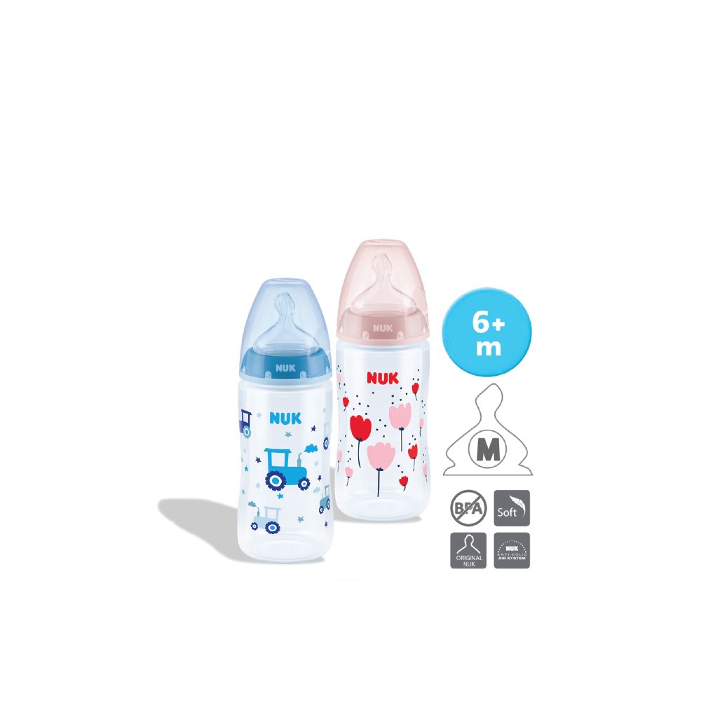 NUK PCH PP Bottle with Temperature Control (300ml x 2) - Assorted Colors