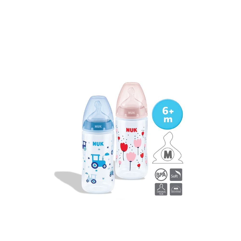 NUK PCH PP Bottle with Temperature Control (300ml x 2) - Assorted Colors