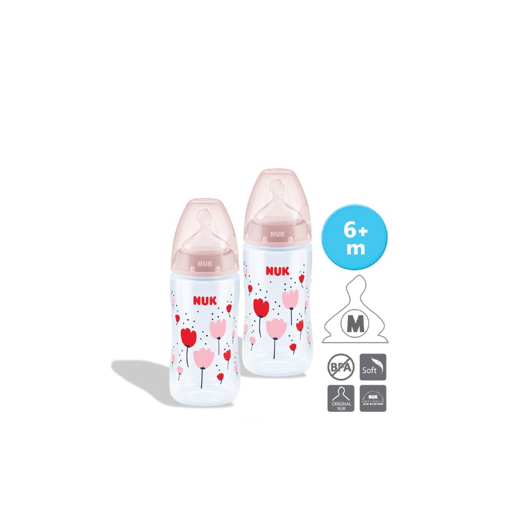 NUK PCH PP Bottle with Temperature Control (300ml x 2) - Assorted Colors