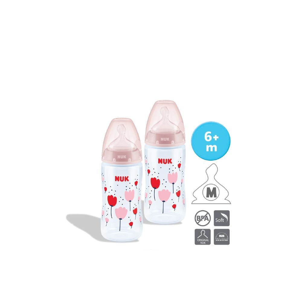 NUK PCH PP Bottle with Temperature Control (300ml x 2) - Assorted Colors