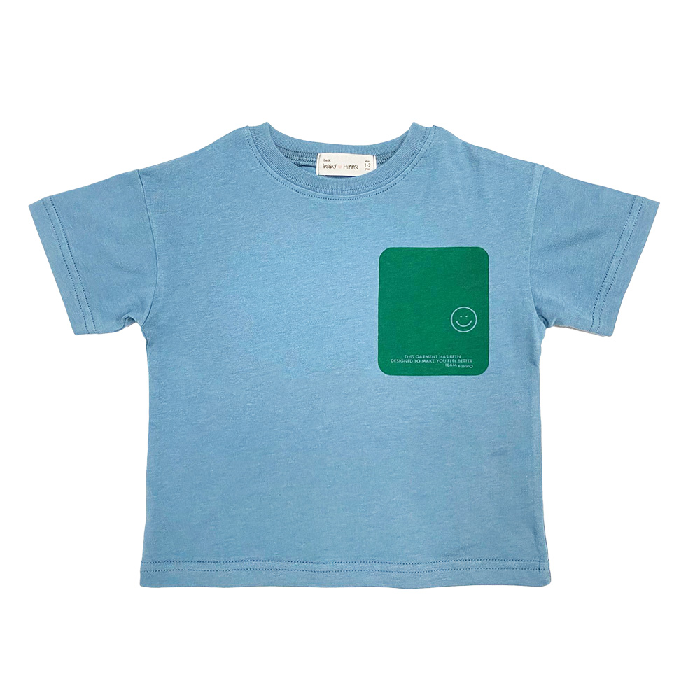 Kemeja-T Baby Hippo Lengan Pendek Tops Kasual (HTT0125-10003 - Pockets )