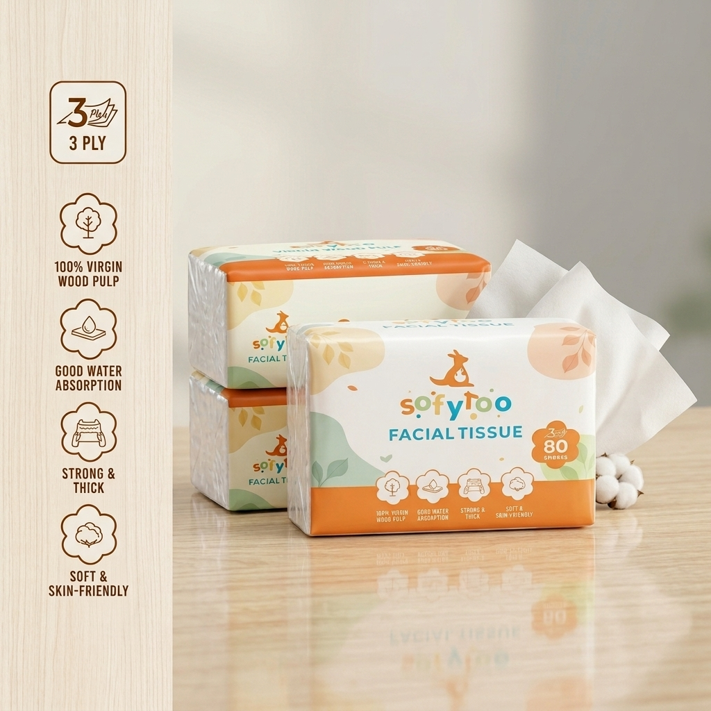 SOFYROO FACIAL TISSUE 80S-3PLY