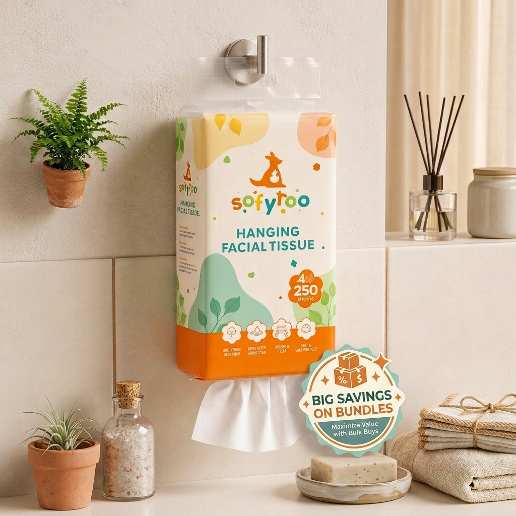 [BIG SAVINGS ON BUNDLES] SOFYROO HANGING FACIAL TISSUE 250S-4PLY
