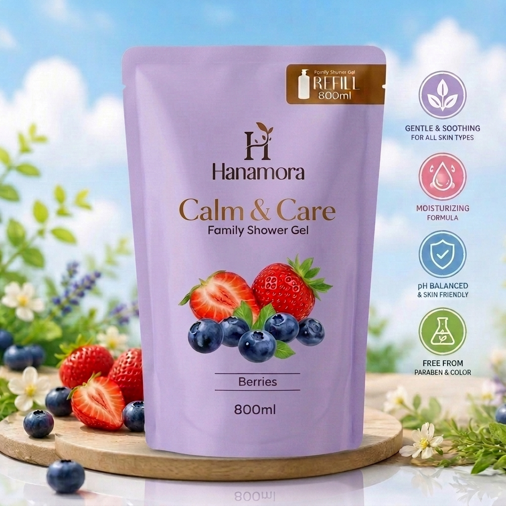 HANAMORA FAMILY SHOWER GEL REFILL 800ML