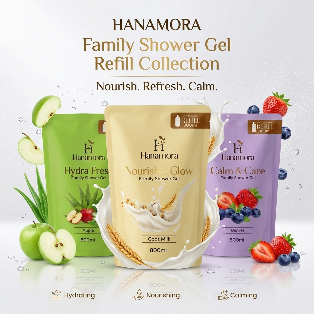 HANAMORA FAMILY SHOWER GEL REFILL 800ML