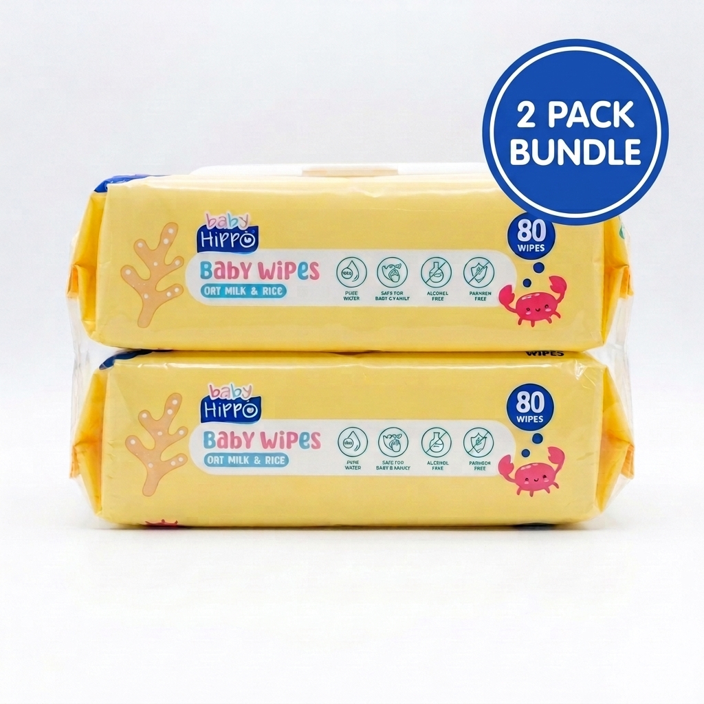 BABY HIPPO BABY WIPES 2X80S OAT MILK & RICE