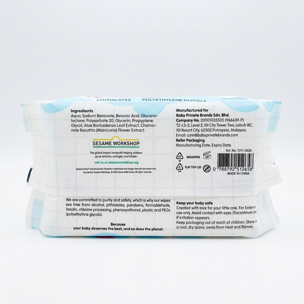 SESAME X MIMORA B.WIPES 30S PURE WATER