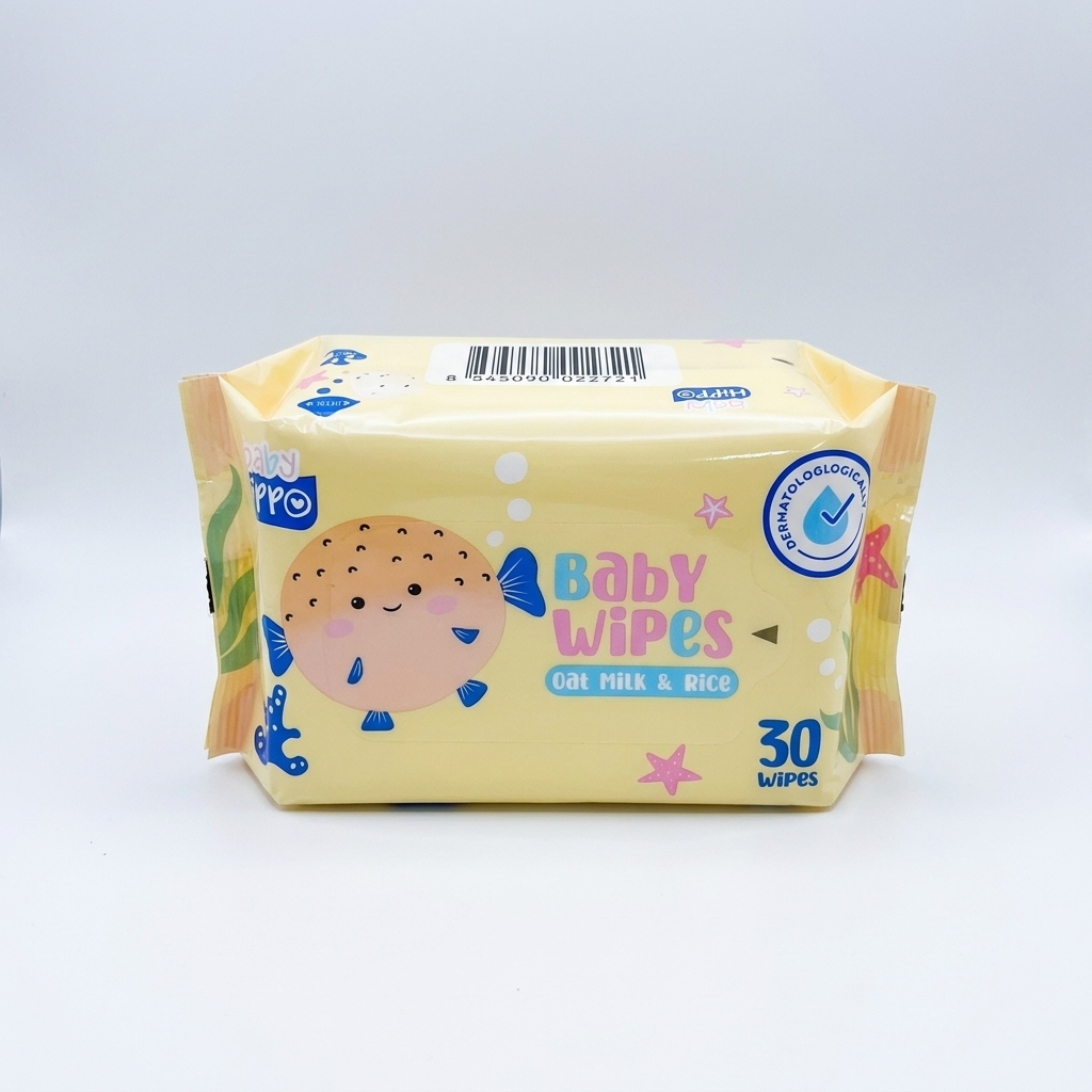 BABY HIPPO BABY WIPES 3X30S OAT MILK & RICE