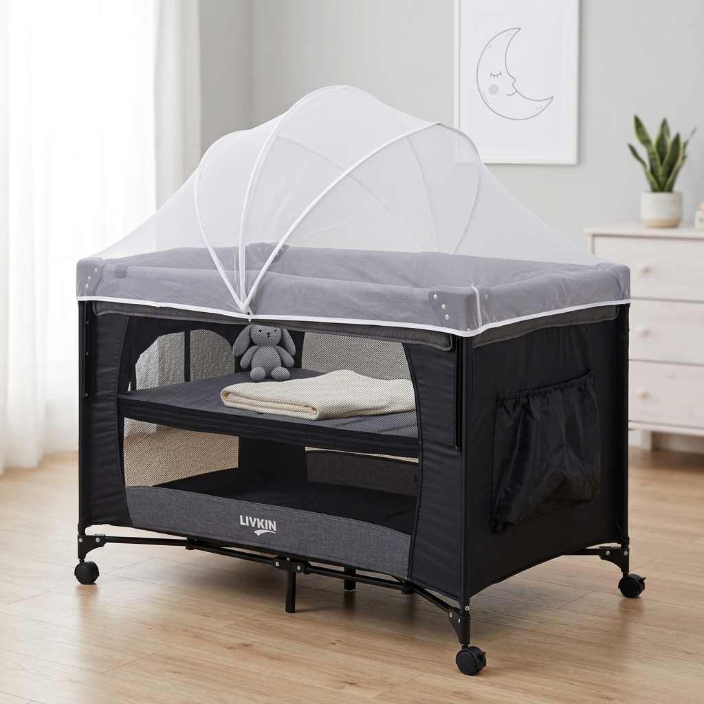 LIVKIN FB-7828 PLAYPEN BLACK / GREY