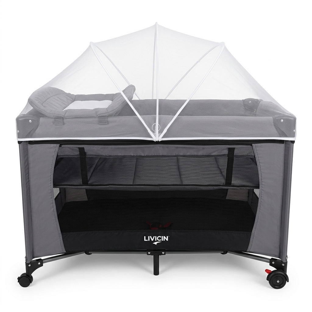 LIVKIN FB-7828 PLAYPEN BLACK / GREY