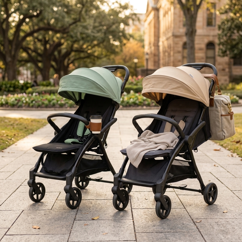 LIVIN AUTO FOLD STROLLER GK13 AVOCADO / KHAKIS