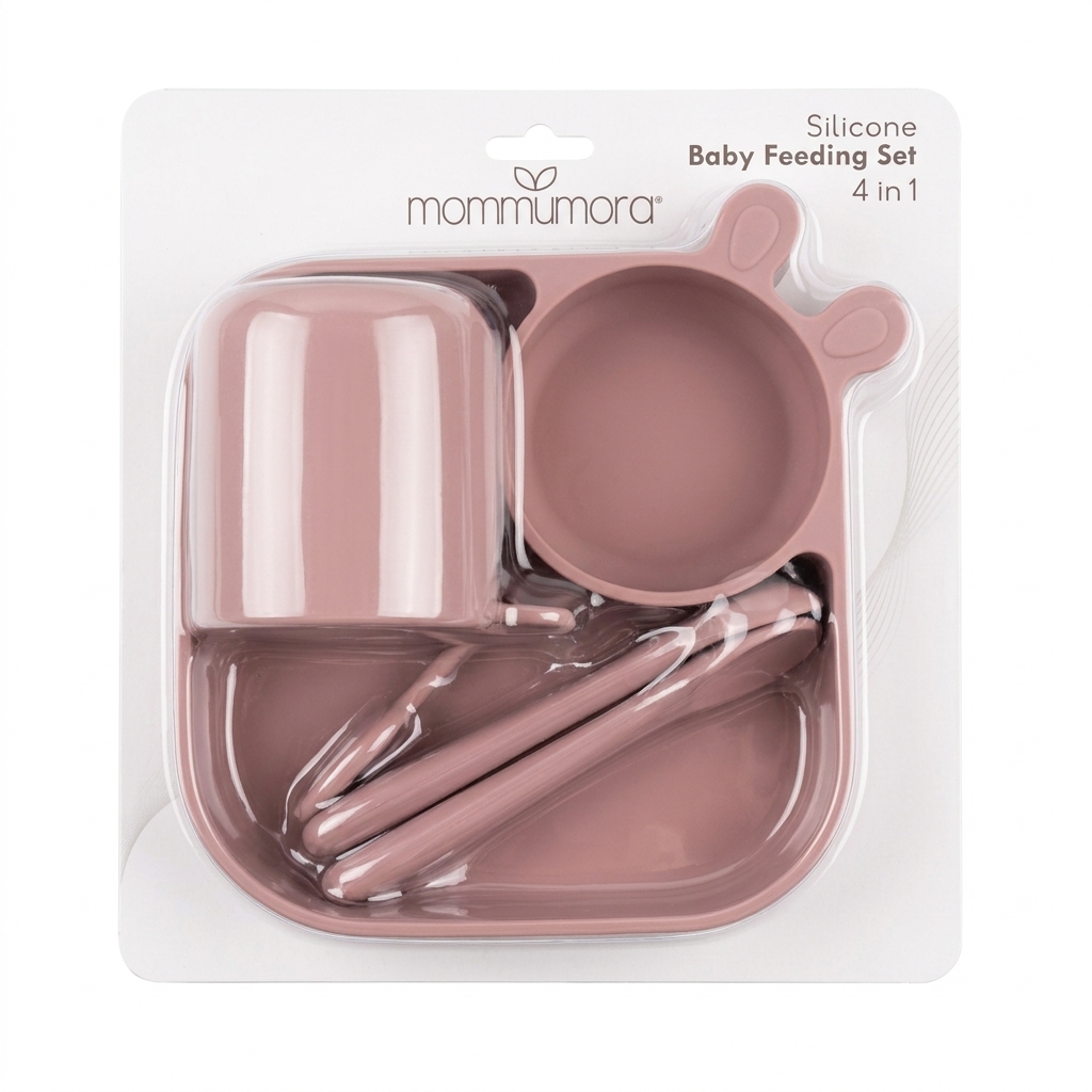 MOMMYMORA SILICONE BABY FEEDING SET 4IN1