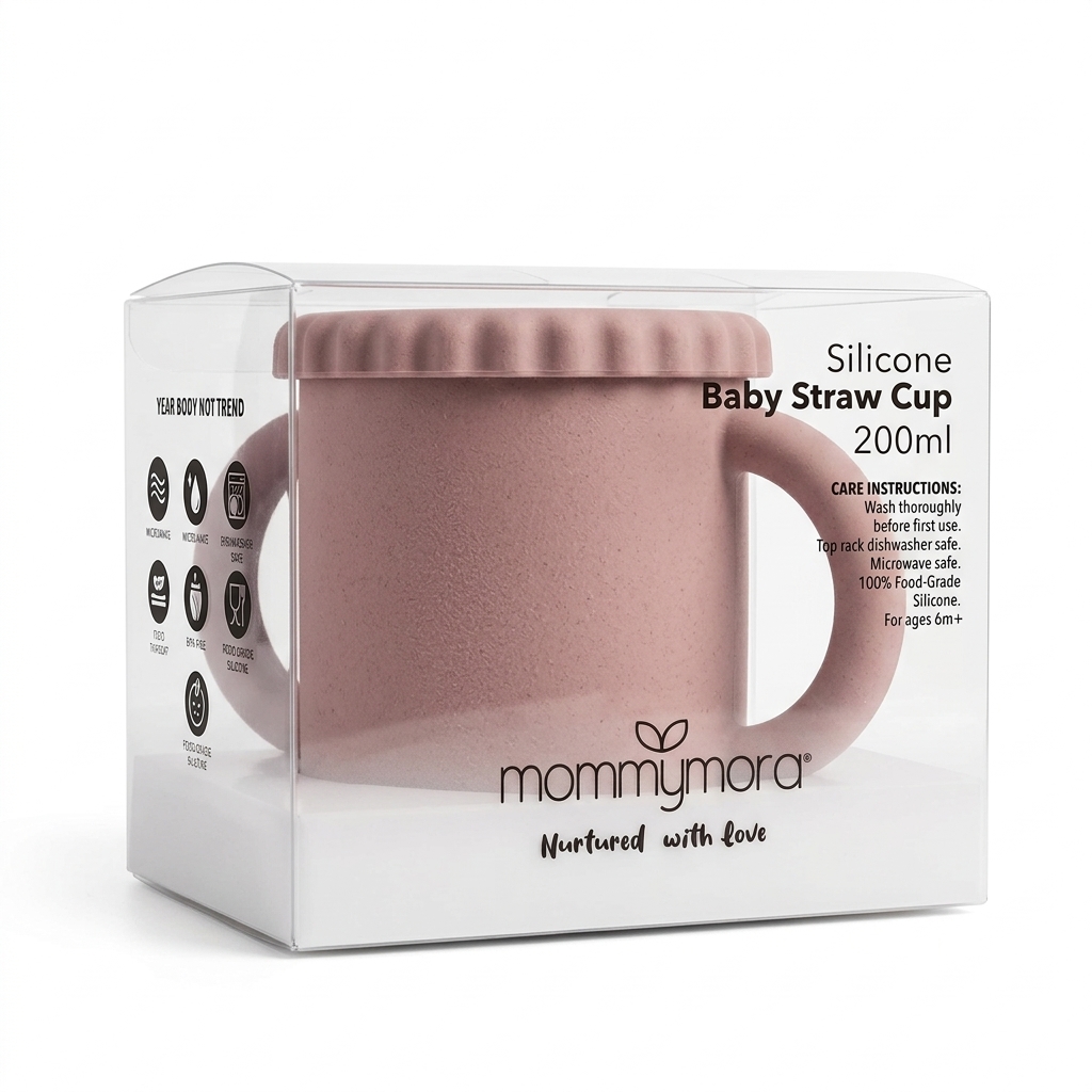 MOMMYMORA SILICONE BABY TRAINING CUP WITH SILICONE STRAW