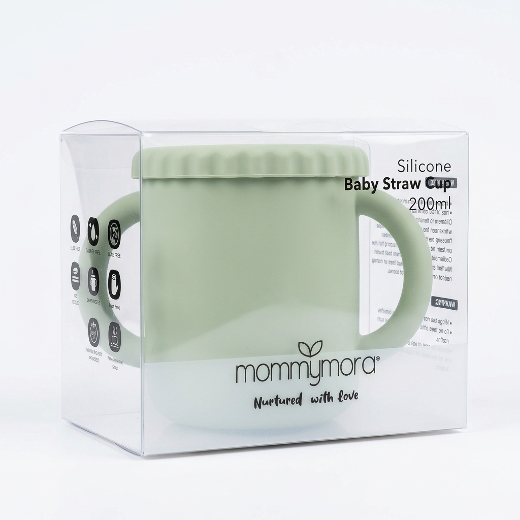 MOMMYMORA SILICONE BABY TRAINING CUP WITH SILICONE STRAW