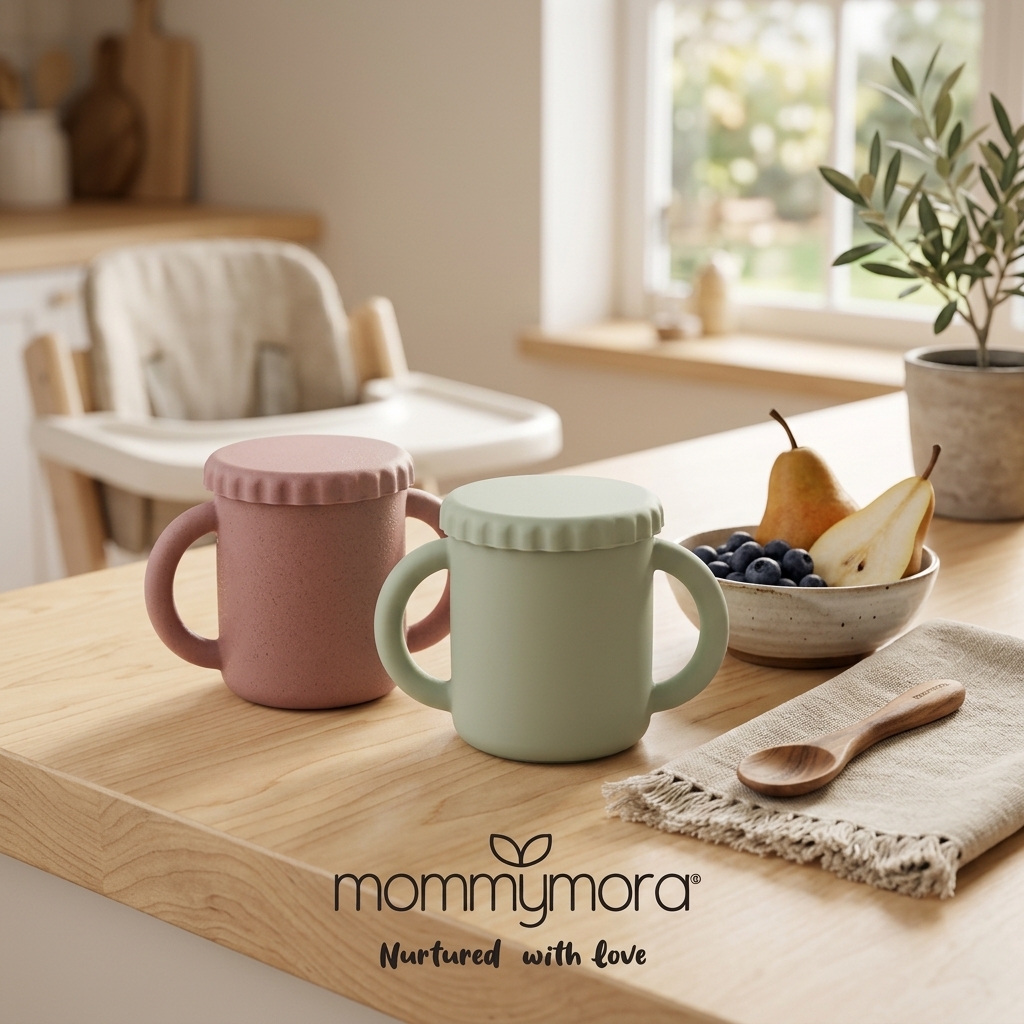 MOMMYMORA SILICONE BABY TRAINING CUP WITH SILICONE STRAW