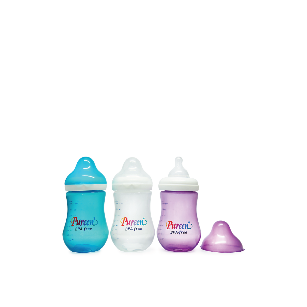 Pureen Wide Neck Bottle 8oz- Assorted Color