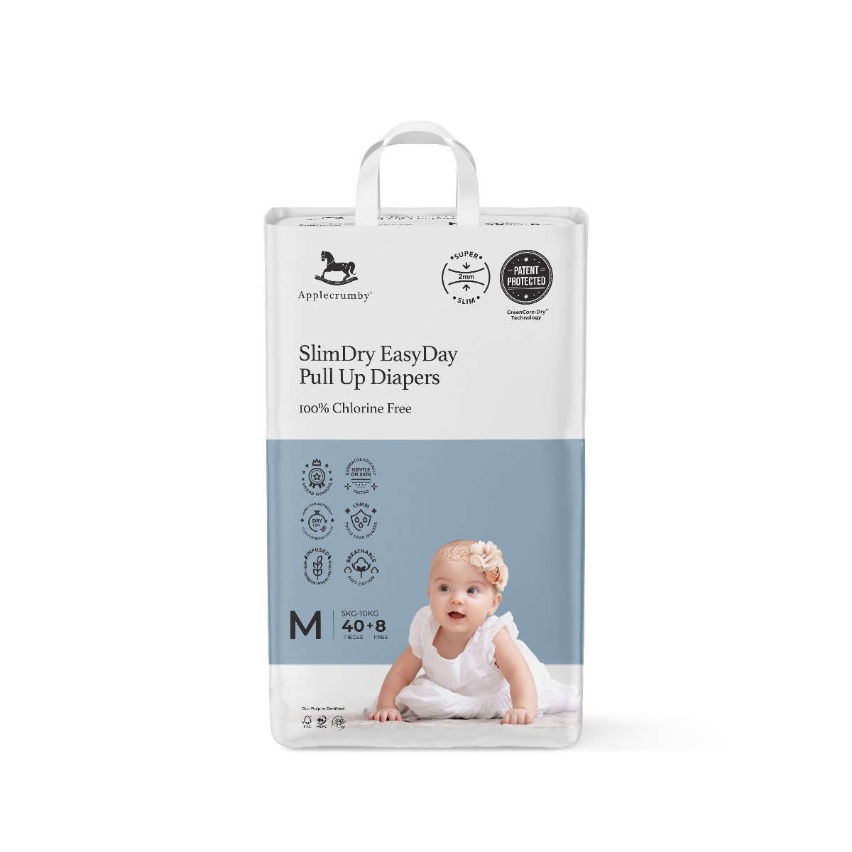Applecrumby SlimDry EasyDay Pants Diapers - M40