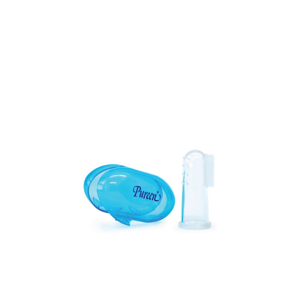 Pureen Silicone Baby Toothbrush & Gum Massager + Case (Assorted Color)