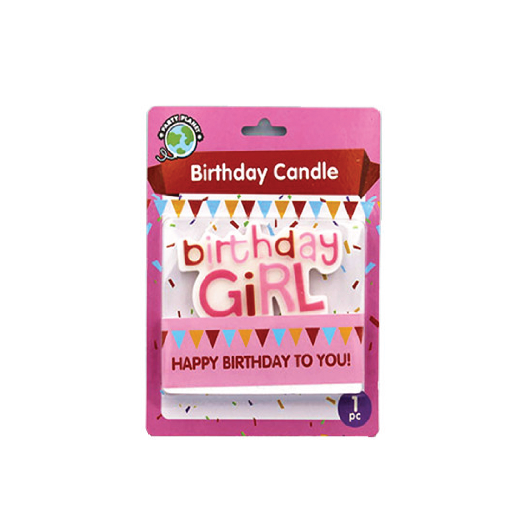 Party Planet Birthday Girl Die Cut Candle (Model No: 11014)