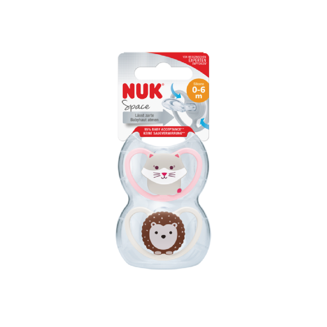 Nuk Silicone Soother S1 Space - Assorted Design (2 pieces)