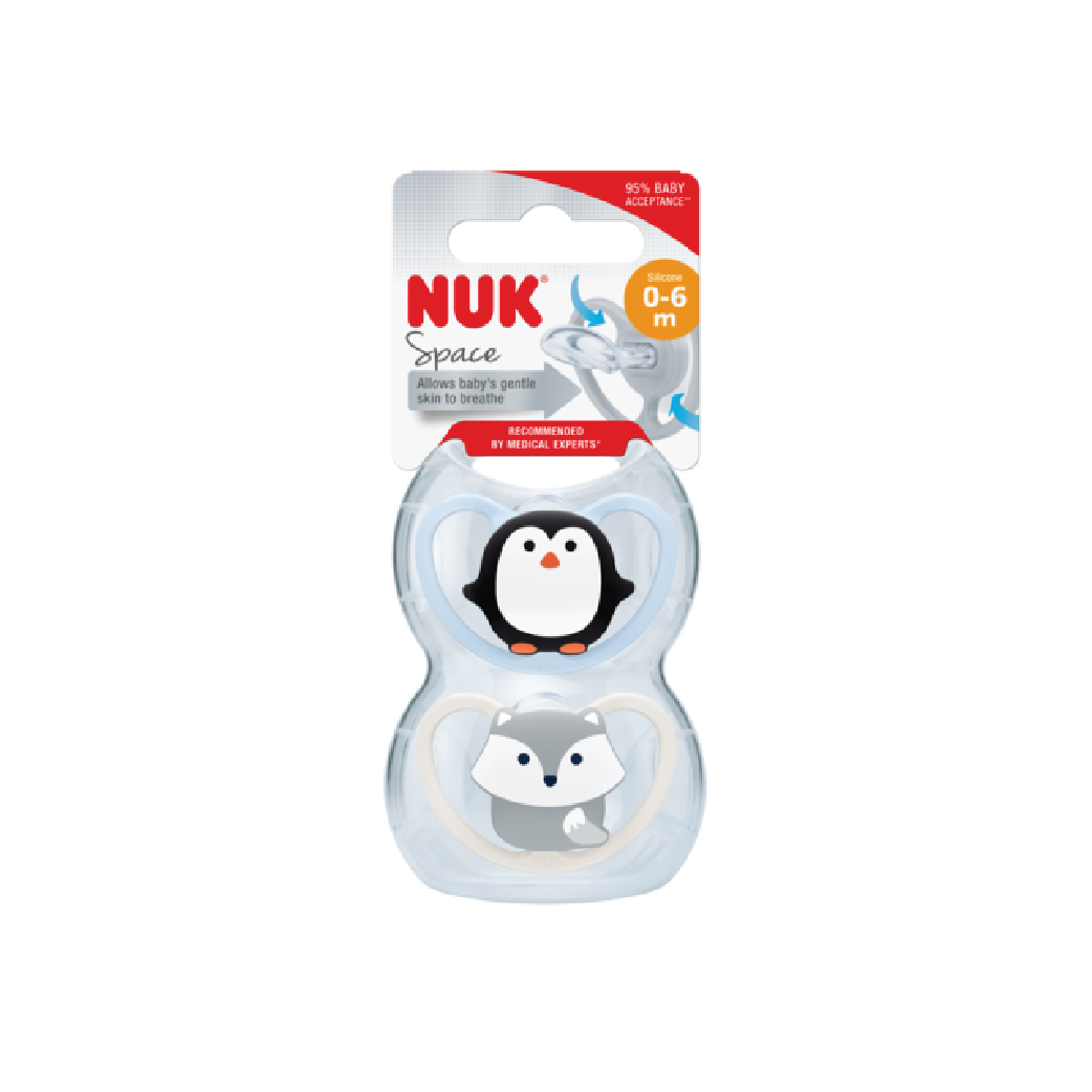 Nuk Silicone Soother S1 Space - Assorted Design (2 pieces)
