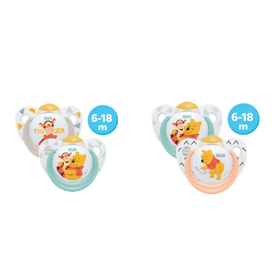 Nuk Latex Soother S2 Disney Plus Teethers & Pacifiers (6 Months +) - Assorted Colors (2 pieces)