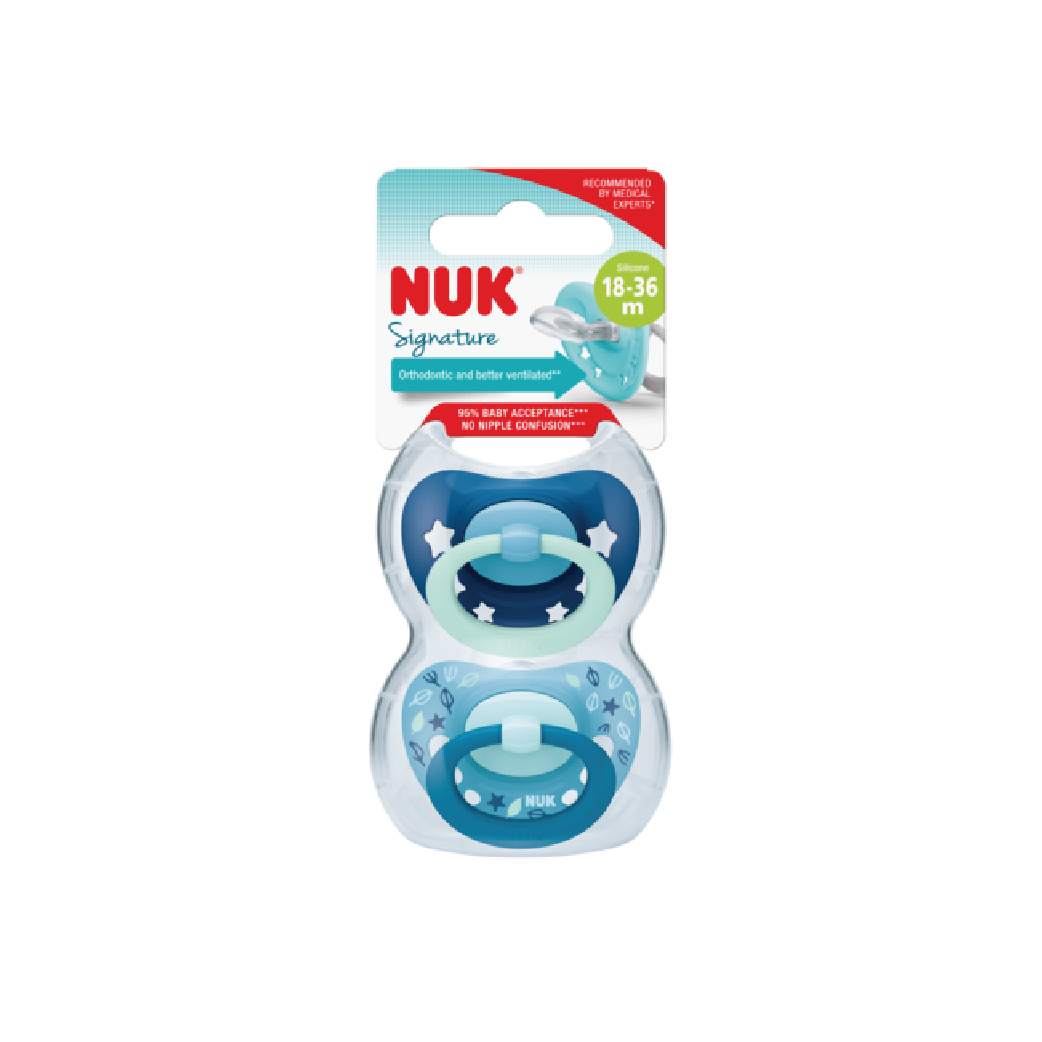 Nuk Silicone Soother S3 Signature Day Pacifier (18 Months +) - Assorted Colors (2 pieces)