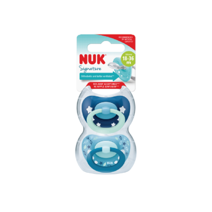 Nuk Silicone Soother S3 Signature Day Pacifier (18 Months +) - Assorted Colors (2 pieces)