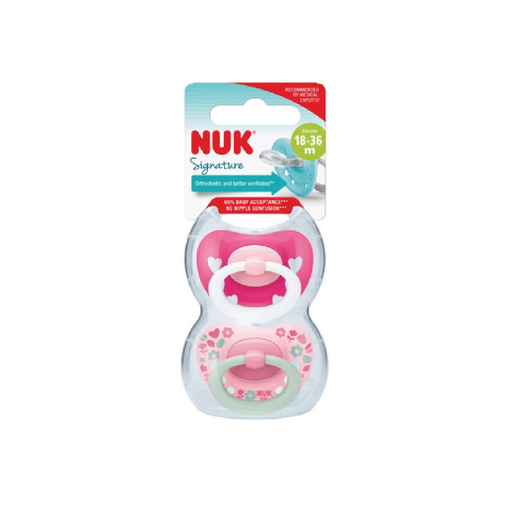 Nuk Silicone Soother S3 Signature Day Pacifier (18 Months +) - Assorted Colors (2 pieces)
