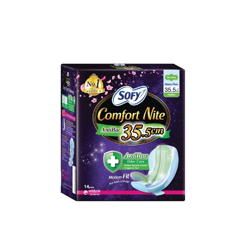 Sofy Bodyfit Nite 35.5CM Anti Bacterial - 14 pcs